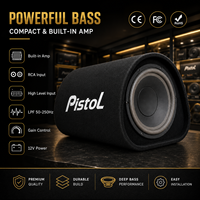 Subwoofer de voiture actif 8, 10 et 12 pouces, tube tunnel, amplificateur intégré, entrée RCA 12V haute sensibilité, gain LPF, caisson de basses audio pour voiture
