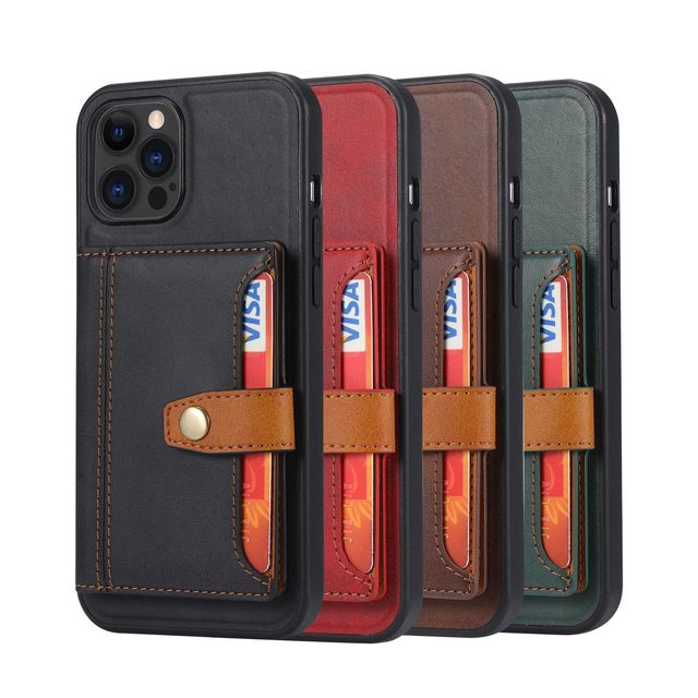 DYL Vintage Retro PU & TPU Leather Wallet Phone Case with Card Slot Shockproof for 13 Pro Max
