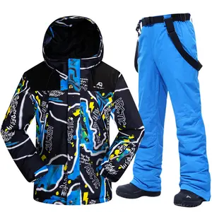 Ski Suit Men Winter Warm Waterproof Outdoor Sports Snow Jackets and Pants Outdoor Skiing Equipment Snowboard Wear Men Brand