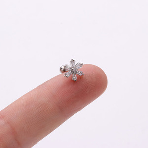 Komi Orecchini In Acciaio Inox 2020 Oro Argento Orecchini Della Vite Prigioniera della Stella della Luna Croce Orecchini Di Cristallo Zircone Unisex Anti Allergico - Product Image 6