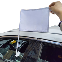 Drapeau de voiture personnalisé avec logo, impression numérique double face par sublimation, blanc vierge, avec support de mât pour fenêtre de voiture