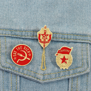 Nuova spilla Soviet Union <span class=keywords><strong>Kgb</strong></span> mangia il ricco scudo e la spada distintivo emblema CCCP medaglia rosso smalto dorato per spilla in metallo artigianato - Product Image 6