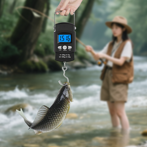 Wholesale Fish Weighing Scale with Measuring Tape Digital Fishing Hanging <b>Hook</b> <b>Tool</b> Hand Scales Easy to Use - Product Image 4