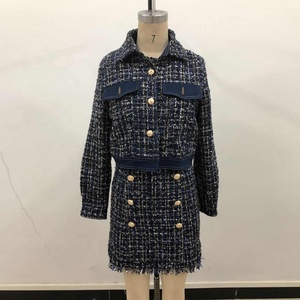 Blazer de Tweed a cuadros elegante para mujer, ropa de oficina hecha a medida - Product Image 2