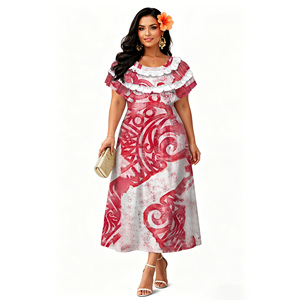 Vendita all'Ingrosso Nuovo Design Polinesiano Elei, Abito con Collo <span class=keywords><strong>a</strong></span> Volant per Donna, Ecologico, alla Moda, Casual <span class=keywords><strong>e</strong></span> Trendy - Product Image 1
