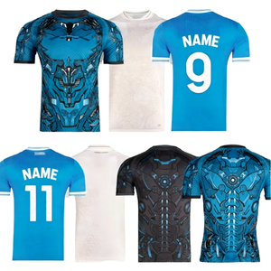 <span class=keywords><strong>Camiseta</strong></span> de Fútbol del Club Nápoles 2025 para Hombre, Corta, de Entrenamiento, en Spandex/Poliéster Transpirable, con Nombre del Jugador y Patrón, Corte Automatizado - Product Image 1