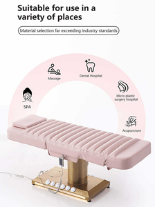 Mesa de Masaje Eléctrica de Lujo Dorada para Esteticistas – Cama Cosmética Rosa de 3 Motores para Spa Facial y Pestañas para Salones Modernos - Product Image 3