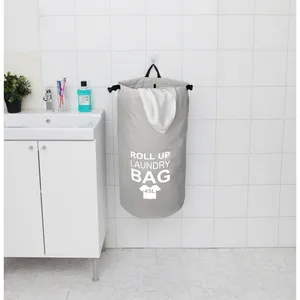 Cesto de lavanderia dobrável dividido, cesto de roupa com tampa e sacos removíveis para lavanderia