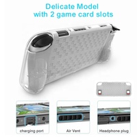 Protection intégrale transparente avec 2 emplacements pour cartes, étui de protection, coque pour console Nintendo Switch OLED