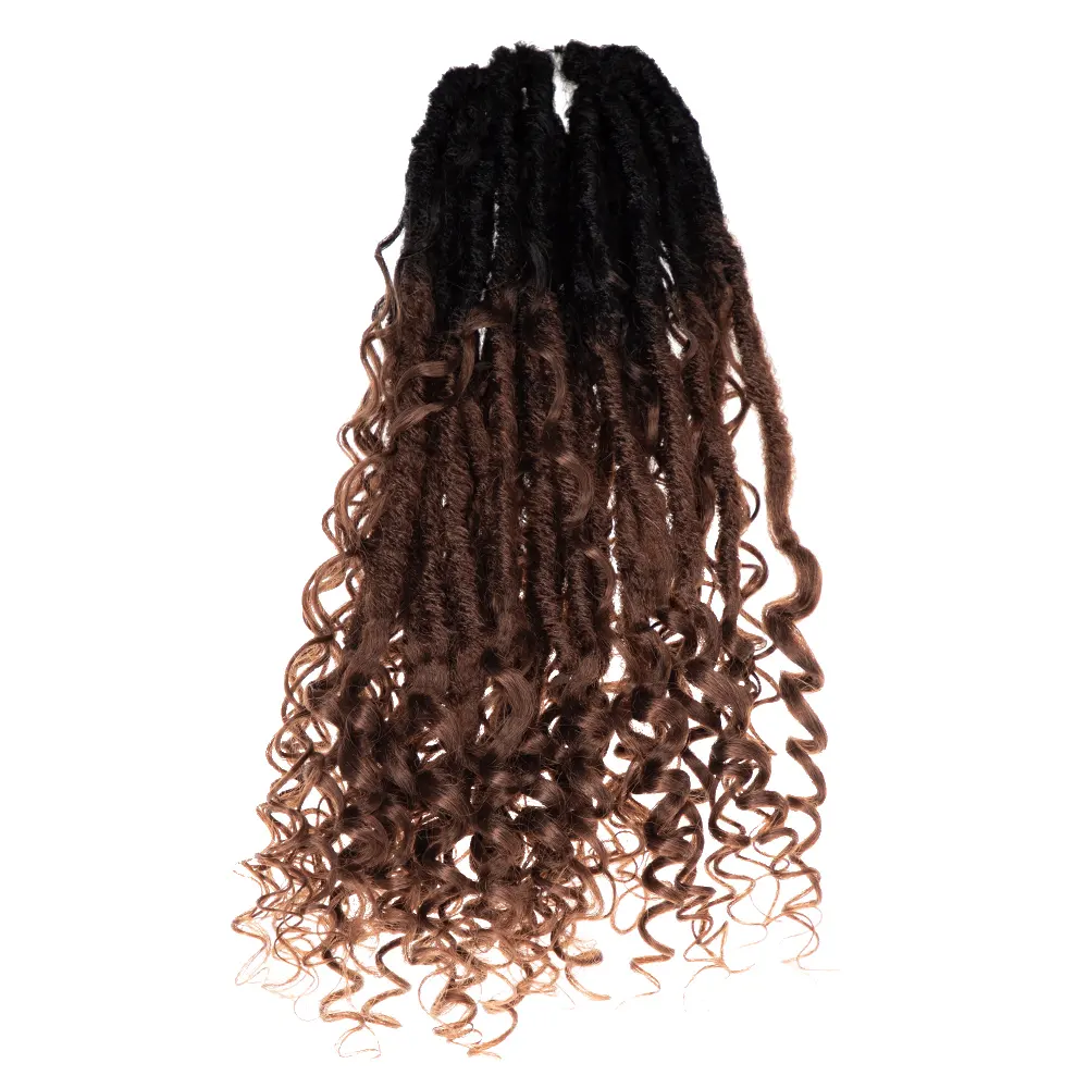 Cao Quý Ombre Màu 18 Inch Xoăn Faux Locs Crochet Tóc Nối Locs Crochet Faux Locs Braid