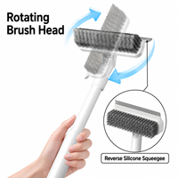 Support mural pour brosse double à long manche en V, brosse rotative, raclette, mini brosse, ensemble de brosses WC, nettoyage de vitres de salle de bain