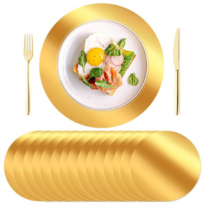 Hot Selling Luxury Disposable 13 Inch Round Paper <strong>Placemats</strong> with <strong>Mirrored</strong> and Glitter Design for Wedding Dinner Parties - Product Image 5