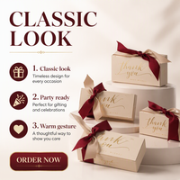 Boîte cadeau en carton écologique personnalisée avec impression de remerciement, ruban bicolore, pour dragées de mariage, emballage de chocolats et bonbons