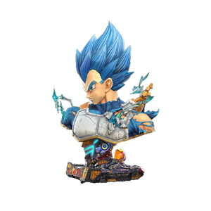 Precio de Fábrica MUSI, Busto de Vegeta 1/1, Figura de Anime Colorida en Fibra de Vidrio y Resina, Directamente del Fabricante - Product Image 1