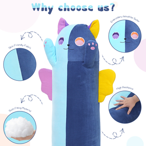 Coussin en peluche chat bicolore géant, fabrication chinoise, pour <span class=keywords><strong>lit</strong></span>, canapé, décoration intérieure, cadeau, personnalisable OEM ODM - Product Image 3