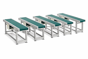 Convoyeur à bande inclinée à crampons avec unité <span class=keywords><strong>d</strong></span>'entraînement intégrée, châssis compact en aluminium, pour un transport stable des matériaux en montée - Product Image 2