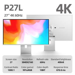 Kuycon p27l 3840x2160 <span class=keywords><strong>4K</strong></span> 60Hz cong màn hình 27 inch LED HD Display Panel LCD Màn hình <span class=keywords><strong>IPS</strong></span> Bảng điều chỉnh quảng cáo thiết bị màn hình - Product Image 2