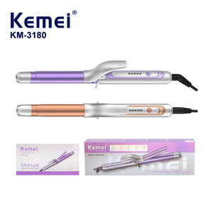 <span class=keywords><strong>Rizador</strong></span> de Pelo Cerámico PTC <span class=keywords><strong>KEMEI</strong></span> KM-3180 para Mujer, 47W, Enchufe Europeo, Calentamiento Rápido, 5 Niveles de Temperatura, Iónico, Cable Giratorio 360°, Herramienta Portátil para Peinado DIY - Product Image 1