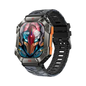 Reloj inteligente resistente KR80 indestructible, 2024 2023, relojes inteligentes de alta calidad para hombres con altímetro, barómetro, función de brújula