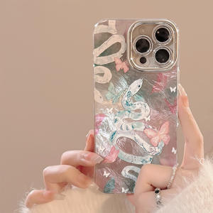 Funda para Teléfono con Purpurina para <span class=keywords><strong>iPhone</strong></span> 16 15 14 13 <span class=keywords><strong>12</strong></span> 11, TPU Anti-Caídas, Resistente a Golpes, Diseño de Flores y Serpientes, para Chicas y Mujeres - Product Image 4