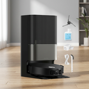 Robot Aspirador con Base de Carga y Accesorios, Ligero, Eléctrico, Alimentado por CC, Diseño Negro, Garantía de 3 Años - Product Image 3