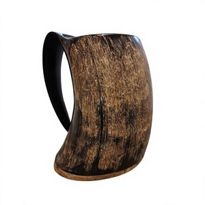 Chope à bière naturelle décorative 100% véritable corne tasses personnalisées impression de logo personnalisé style européen Viking corne tasses articles cadeaux - Product Image 1
