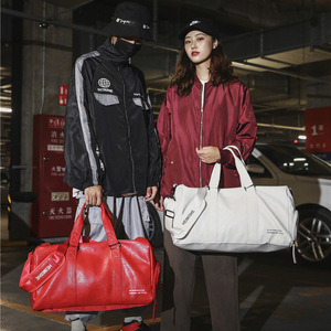 Bolsa de gimnasio de gran capacidad, hombro, fin de semana, PU, impermeable, bolsa de viaje de corta distancia, bolsa de viaje con patrón geométrico - Product Image 2