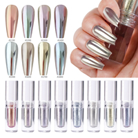 Ongles mode nouvelles couleurs de fées série AS effet miroir brillant pigment aurora poudre liquide