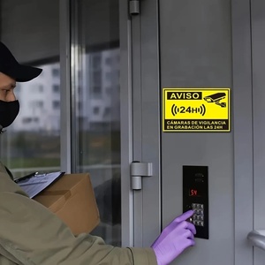 Etiqueta Adhesiva de Advertencia de Monitoreo en Español las 24 Horas, Entrada Ilegal Prohibida, <span class=keywords><strong>Vinilo</strong></span> Adhesivo Fuerte, Resistente al Agua, Uso Agrícola - Product Image 2