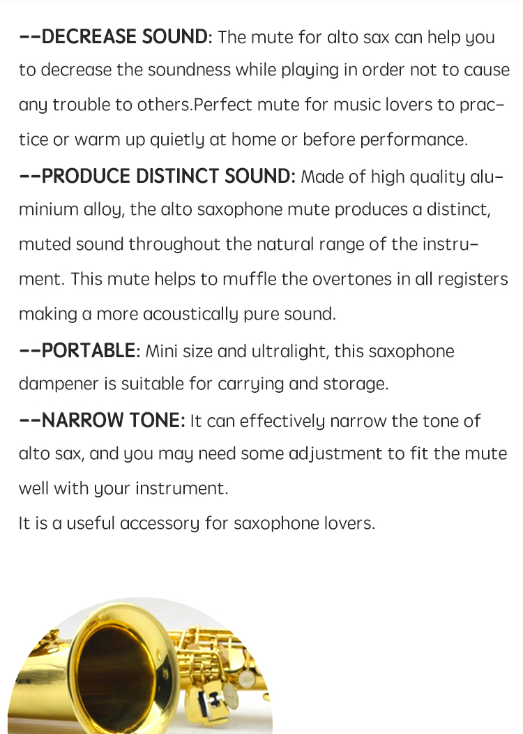 Alto/Soprano/Tenor Saxophone Mute