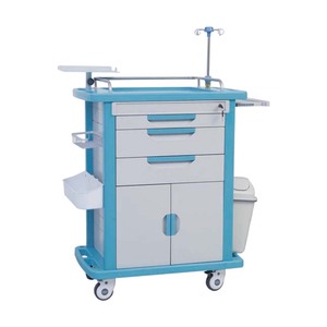 Chất Lượng Cao Bệnh Viện Xe Đẩy Có Thể Tháo Rời Ngăn Kéo Khẩn Cấp Xe Đẩy Y Tế Khẩn Cấp Tai Nạn Giỏ Hàng Với Phanh Chéo - Product Image 4