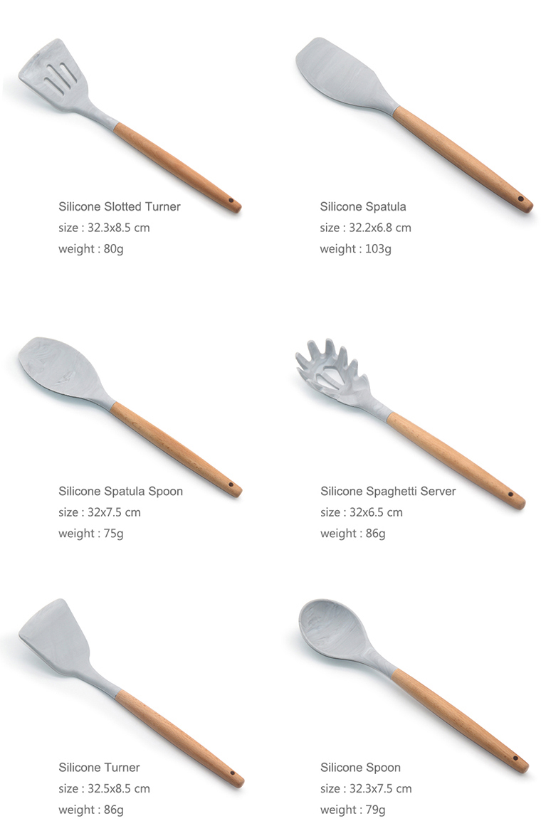 AMAZON TOP SELLER GADGETS 2022 SILICONE KITCHEN ACCESSORIES PRIVATE LABEL 9 PCS MARBLE SILICONE UTENSILS SET