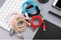 Micro câble USB Type-C à charge rapide de 1m avec chargeur de synchronisation de données en nylon tressé en tissu pour téléphones et écouteurs IOS