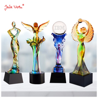 Trofeo de Cristal Personalizado de la Serie Jadevertu Goddess, Ecológico y con Acabado Arenado