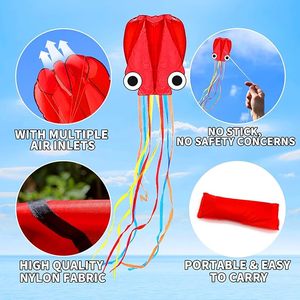 Venta caliente 3D Octopus Kite con cola larga para niños Kite con Easy Flying Beach Game Flying Kites - Product Image 3