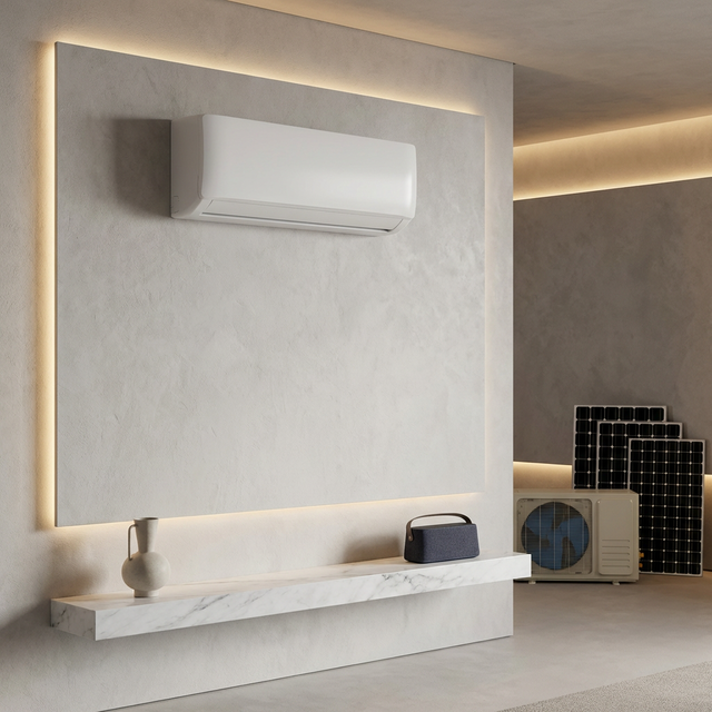 Household AC DC Hybrid Solar Air Conditioner DC 48V Full Power System Cost Effective Cooling Device for Home Application