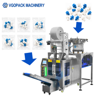 Machine automatique de comptage et d'emballage de vis et d'écrous en plastique à 2 bacs pour le comptage de pièces de connecteurs et l'emballage en sachets