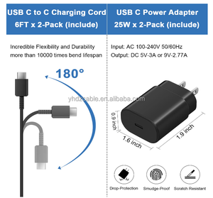 USB-C <span class=keywords><strong>ชาร์จ</strong></span>เร็วสุดๆอะแดปเ<span class=keywords><strong>ต</strong></span>อร์ที่ชาร์จติดผนัง25วั<span class=keywords><strong>ต</strong></span><span class=keywords><strong>ต</strong></span>์พร้อมสาย Type-C สำหรับ Samsung Galaxy S22อัลตร้า/S22 +/S21 - Product Image 2