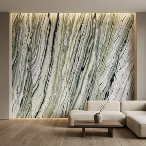 Comptoirs en pierre naturelle de conception moderne, vente en gros, pierre verte, dalles et carreaux en marbre vert émeraude et noir effet nuage naturel - Product Image 1