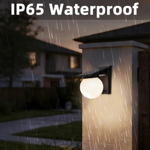 Lampe murale solaire ronde LED IP65 de haute qualité <span class=keywords><strong>en</strong></span> gros, 6500K, 3 modes, option d'éclairage extérieur - Product Image 2