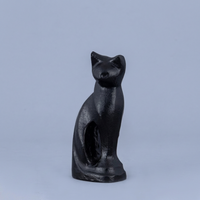 Sculpture moderne en aluminium noir en forme de chat, style pop art - Décoration de table pour salon ou chambre, taille et couleur personnalisables