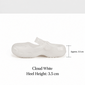 Sabots blancs nuageux à enfiler, bout fermé, talon de 3,5 cm, dessus antidérapant en PVC, semelle extérieure en EVA, toutes saisons - Product Image 1