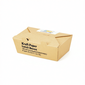 <b>Kraft</b> Paper Lunch <b>Boxes</b> 18x10.5cm Rectangular Recyclable Food Packaging - Product Image 1