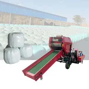 2024 hoàn toàn tự động động cơ diesel tròn rơm mini hay Baler alfafa Ủ Chua Baler máy