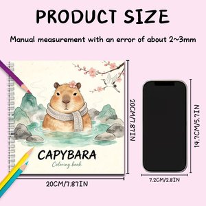 <span class=keywords><strong>Livre</strong></span> de coloriage fantaisie Capybara à spirale, pour <span class=keywords><strong>l</strong></span>'apprentissage artistique, faible MOQ, avec des images riches pour enfants et adultes, pour la relaxation et le soulagement du stress - Product Image 5