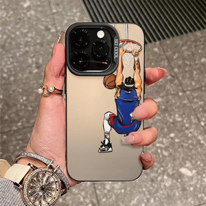 Funda de Teléfono TPU con Ilustración de Baloncesto, Espejo Esmerilado, Antigolpes, Antihuellas, Protección de Lente para 17/16/15/14 - Product Image 2