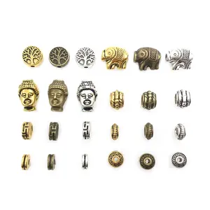 92 adet antik boncuk altın serisi boncuk gevşek halka boncuk takı yapımı için DIY Charm bilezikler