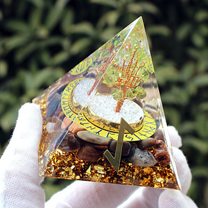 <b>Crystal</b> Pyramid Ornament With Rune <b>Tree</b> Design Resin Epoxy Home Decoration Diy Craft - Product Image 2