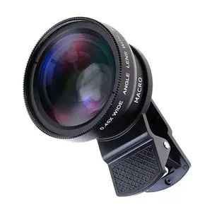 0.45X Wide Angle Lens 15X Macro Lens 2 in 1 HD Camera Lens Kit for Mobile Phone