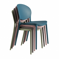 Chaise de salle à manger moderne minimaliste en PP monobloc durable, empilable, pour l'extérieur, la maison, le bureau, les entreprises, garantie 5 ans
